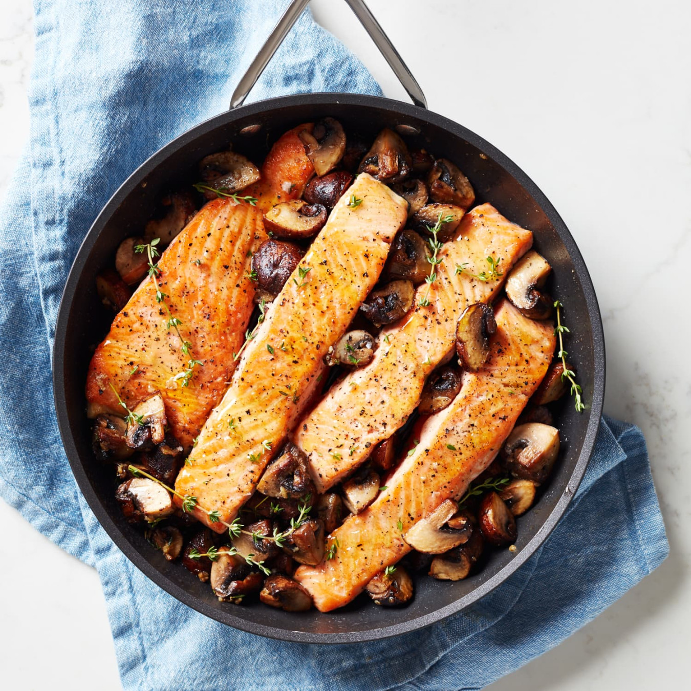 Herby Salmon with Garlic Butter Mushrooms Herby Salmon with Garlic Butter Mushrooms