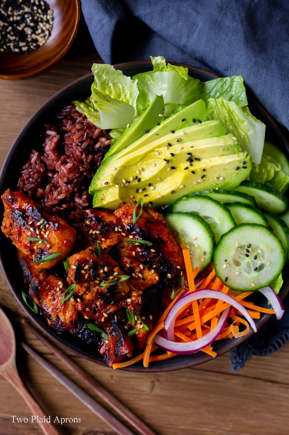 Spicy Korean BBQ Chicken Rice Bowl Two Plaid Aprons Spicy Korean BBQ Chicken Rice Bowl Two Plaid Aprons